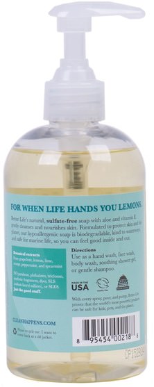 洗澡，美容，肥皂 - Better Life, Citrus Mint Soap, 12 fl oz (354 ml)