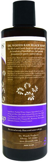 洗澡，美容，肥皂，黑色肥皂 - Dr. Woods, Raw Black Soap, Original, 16 fl oz (473 ml)
