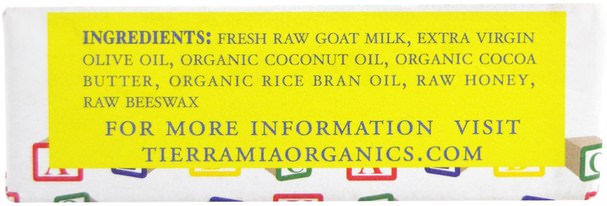 洗澡，美容，肥皂，兒童健康，兒童洗澡 - Tierra Mia Organics, Raw Goat Milk Skin Therapy, Baby, Gentle Soap Bar, 3.8 oz