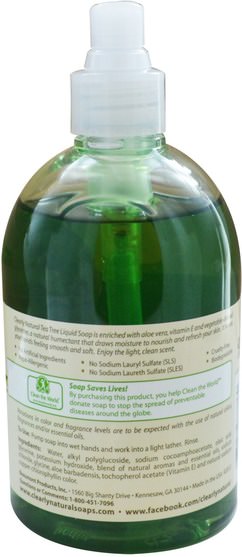 洗澡，美容，肥皂 - Clearly Natural, Essential, Glycerine Hand Soap, Tea Tree, 12 fl oz (354 ml)