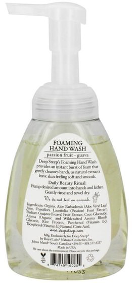 洗澡，美容，肥皂 - Deep Steep, Foaming Hand Wash, Passion Fruit Guava, 8 fl oz (237 ml)