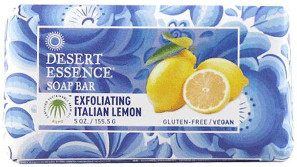 洗澡，美容，肥皂 - Desert Essence, Soap Bar, Exfoliating Italian Lemon, 5 oz (155.5 g)