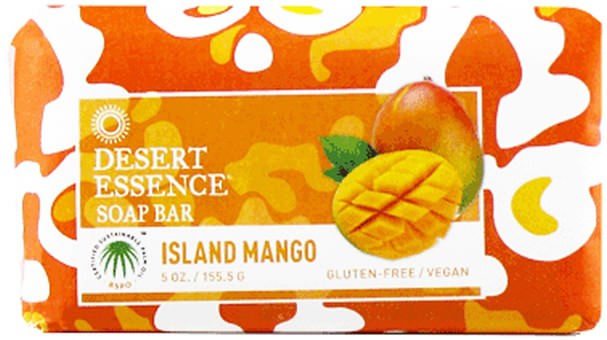 洗澡，美容，肥皂 - Desert Essence, Soap Bar, Island Mango, 5 oz (155.5 g)
