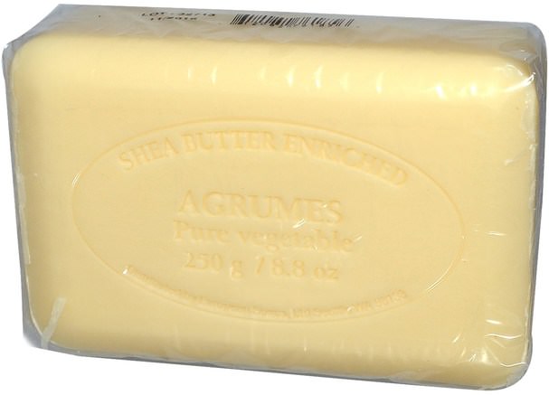 洗澡，美容，肥皂 - European Soaps, Pre de Provence, Bar Soap, Agrumes (Citrus Blend), 8.8 oz (250 g)