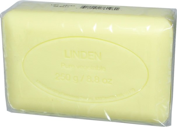 洗澡，美容，肥皂 - European Soaps, Pre de Provence, Bar Soap, Linden, 8.8 oz (250 g)