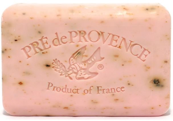 洗澡，美容，肥皂 - European Soaps, Pre de Provence, Bar Soap, Rose Petal, 8.8 oz (250 g)