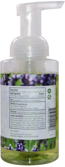 洗澡，美容，肥皂，泡沫肥皂 - Clean Well, Natural Antibacterial Foaming Soap, Lavender, 9.5 fl oz (280 ml)
