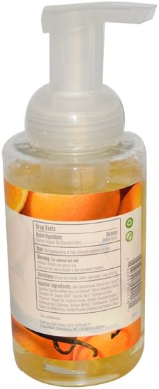洗澡，美容，肥皂，泡沫肥皂 - Clean Well, Natural Antibacterial Foaming Soap, Orange Vanilla, 9.5 fl oz (280 ml)