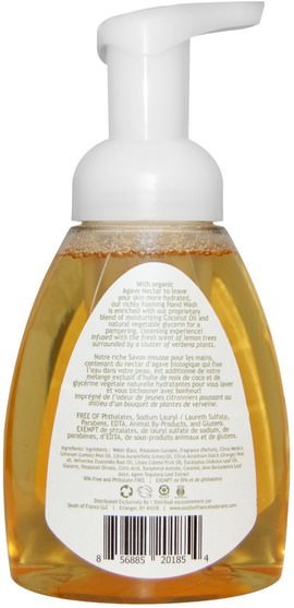 洗澡，美容，肥皂，泡沫肥皂 - South of France, Foaming Hand Wash, Lemon Verbena, 8 fl oz (236 ml)