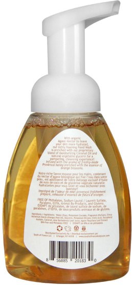 洗澡，美容，肥皂，泡沫肥皂 - South of France, Foaming Hand Wash, Orange Blossom Honey, 8 fl oz (236 ml)