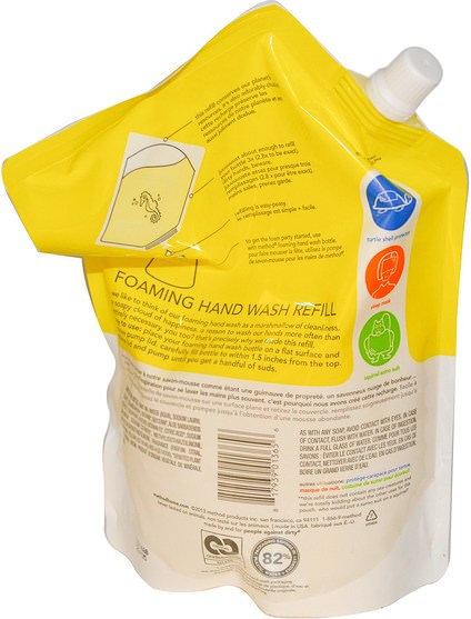 洗澡，美容，肥皂，方法補充 - Method, Foaming Hand Wash Refill, Lemon Mint, 28 fl oz (828 ml)