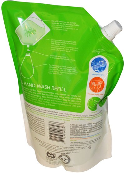 洗澡，美容，肥皂，方法補充 - Method, Gel Hand Wash Refill, Cucumber, 34 fl oz (1 L)