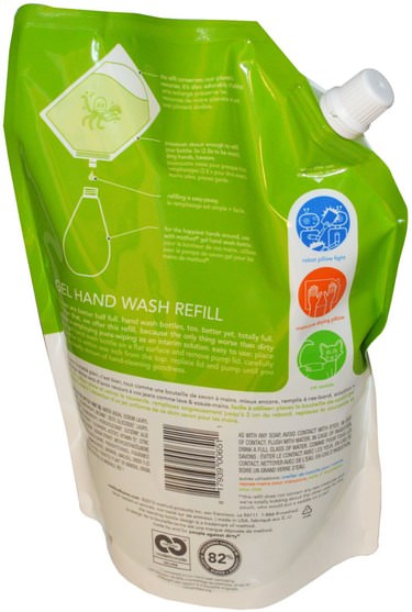 洗澡，美容，肥皂，方法補充 - Method, Gel Hand Wash Refill, Green Tea + Aloe, 34 fl oz (1 L)