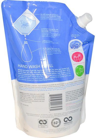 洗澡，美容，肥皂，方法補充 - Method, Hand Wash Refill, Sea Minerals, 34 fl oz (1 l)