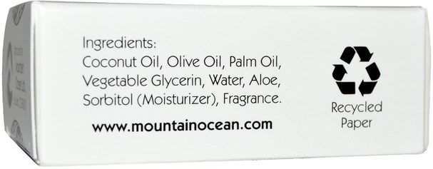 洗澡，美容，肥皂 - Mountain Ocean, Skin Trip, Coconut Soap, 4.5 oz Bar