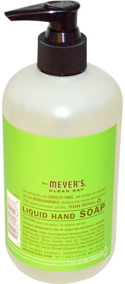洗澡，美容，肥皂 - Mrs. Meyers Clean Day, Liquid Hand Soap, Apple Scent, 12.5 fl oz (370 ml)