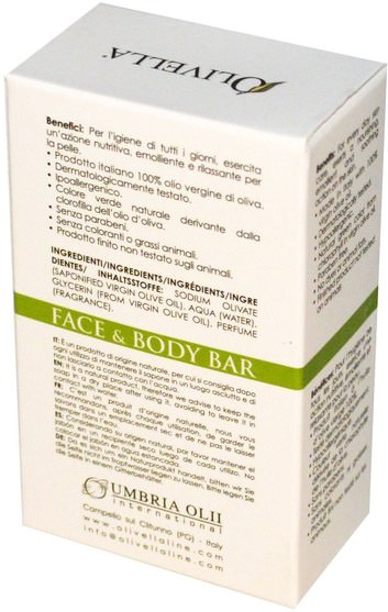 洗澡，美容，肥皂 - Olivella, Face & Body Bar, 3.52 oz (100 g)