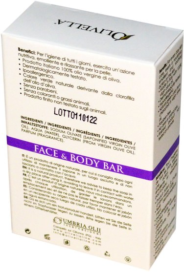 洗澡，美容，肥皂 - Olivella, Face & Body Bar, Lavender, 5.29 oz (150 g)