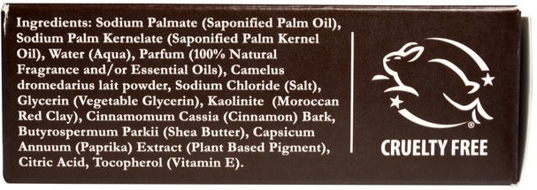 洗澡，美容，肥皂 - One with Nature, Triple Milled Face & Body Bar, Camel Milk Moroccan Clay & Cinnamon, 4 oz (113 g)