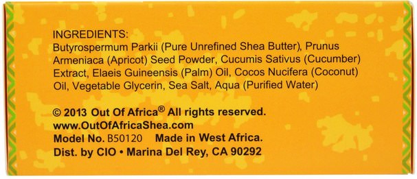 洗澡，美容，肥皂 - Out of Africa, Pure Shea Butter Bar Soap, Apricot Exfoliating Bar, 3 Pack, 4 oz (120 g) Each