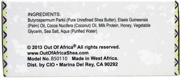洗澡，美容，肥皂 - Out of Africa, Pure Shea Butter Bar Soap, Complexion Bar with Milk Proteins, 3 pack, 4 oz (120 g) Each