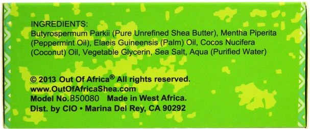 洗澡，美容，肥皂 - Out of Africa, Pure Shea Butter Bar Soap, Peppermint, 3 Pack, 4 oz (120 g) Each