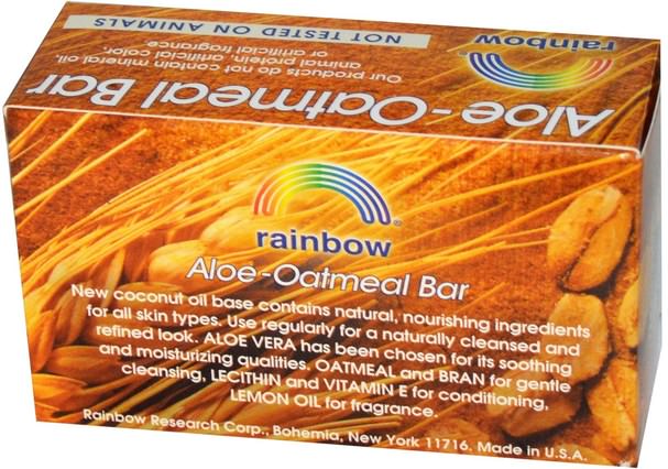 洗澡，美容，肥皂 - Rainbow Research, Aloe-Oatmeal Bar, 4.2 oz
