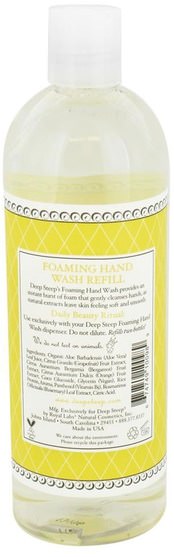 洗澡，美容，肥皂，筆芯 - Deep Steep, Foaming Hand Wash Refill, Grapefruit - Bergamot, 16 fl oz (474 ml)
