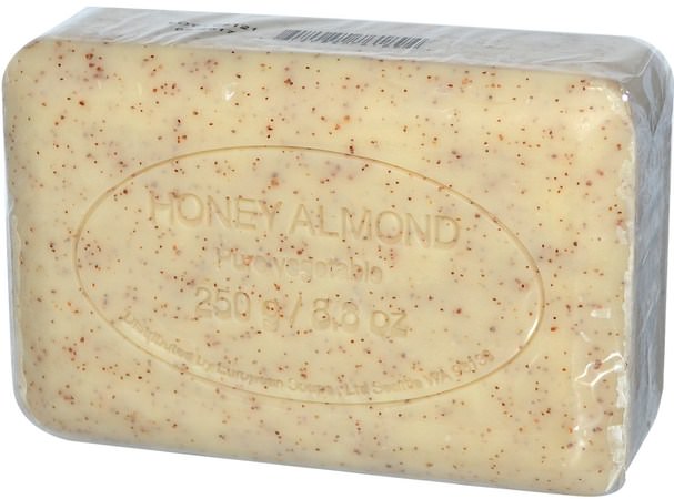 洗澡，美容，肥皂，乳木果油 - European Soaps, Pre de Provence Bar Soap, Honey Almond, 8.8 oz (250 g)