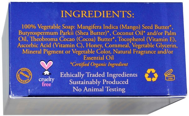 洗澡，美容，肥皂，乳木果油 - Nubian Heritage, Mango Butter Bar Soap, 5 oz (142 g)
