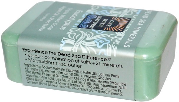 洗澡，美容，肥皂，乳木果油 - One with Nature, Triple Milled Soap Bar, Eucalyptus, 7 oz (200 g)