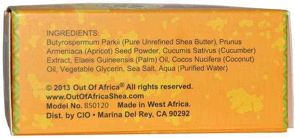 洗澡，美容，肥皂，乳木果油 - Out of Africa, Pure Shea Butter Bar Soap, Apricot Exfoliating Bar, 4 oz (120 g)