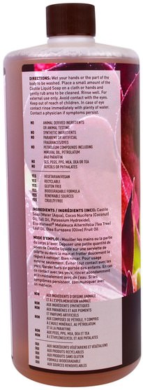 洗澡，美容，肥皂，沐浴露 - Desert Essence, Castile Liquid Soap with Eco-Harvest Tea Tree Oil, 32 fl oz (960 ml)