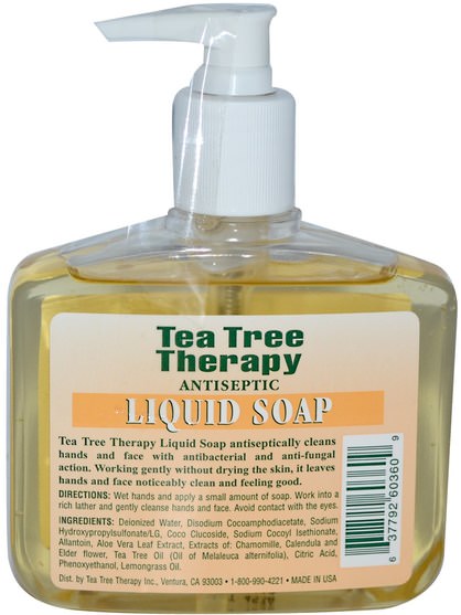 洗澡，美容，肥皂 - Tea Tree Therapy, Antiseptic, Liquid Soap, 8 fl oz (236 ml)