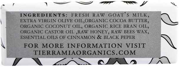 洗澡，美容，肥皂 - Tierra Mia Organics, Raw Goat Milk Skin Therapy, Body Soap Bar, Gentlemens Soap, 3.8 oz