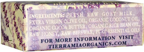 洗澡，美容，肥皂 - Tierra Mia Organics, Raw Goat Milk Skin Therapy, Body Soap Bar, Lavender, 4.2 oz