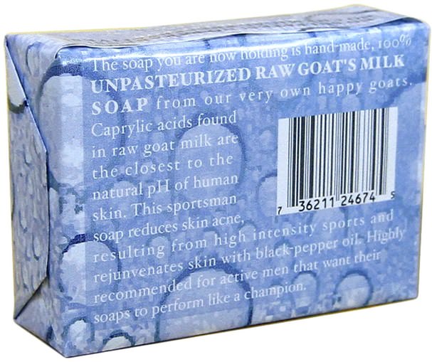 洗澡，美容，肥皂 - Tierra Mia Organics, Raw Goat Milk Skin Therapy, Body Soap Bar, Sportsman Soap Bar, 4.2 oz