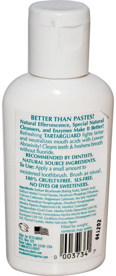 洗澡，美容，牙膏 - Eco-Dent, TartarGuard, Tartar Control Formula, Fresh Mint, 2 oz (56 g)
