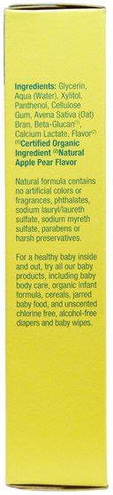 洗澡，美容，牙膏，兒童和嬰兒牙膏 - Earths Best, Toothpaste, Apple & Pear, 1.6 oz (45 g)