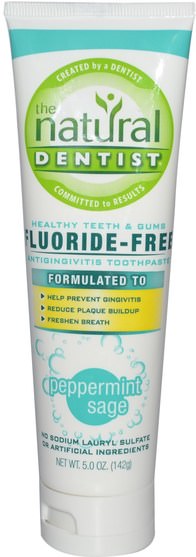 洗澡，美容，牙膏 - Natural Dentist, Fluoride-Free Antigingivitis Toothpaste, Peppermint Sage, 5.0 oz (142 g)