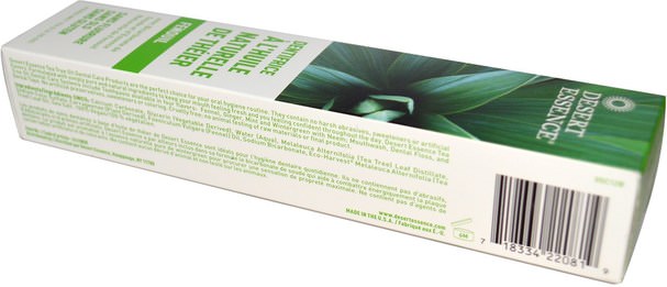沐浴，美容，牙膏，皮膚，茶樹，茶樹製品 - Desert Essence, Natural Tea Tree Oil Toothpaste, Fennel, 6.25 oz (176 g)