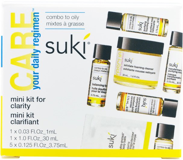 沐浴，美容，禮品套裝，旅行樣品套裝，面部護理，皮膚類型抗衰老皮膚 - Suki Care, Your Daily Regimen, Mini Kit for Clarity, 7 Piece Kit