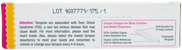 洗澡，美女，女人 - Maxim Hygiene Products, Maxim Organic Cotton Non Applicator Tampons, Super Plus, 16 Tampons