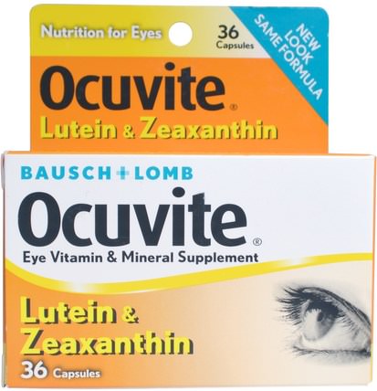 Lutein & Zeaxanthin, 36 Capsules by Bausch & Lomb Ocuvite, 葉黃素，補充劑，玉米黃質，眼部護理，視力保健 HK 香港