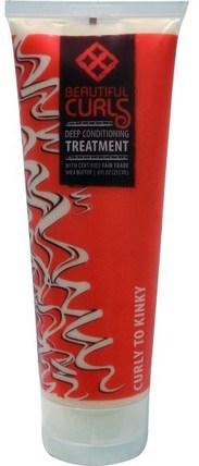 Deep Conditioning Treatment, Curly to Kinky, 8 fl oz (235 ml) by Beautiful Curls, 洗澡，美容，頭髮，頭皮，洗髮水，護髮素，乳木果油 HK 香港