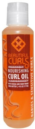 Nourishing Curl Oil, 4 fl oz (117 ml) by Beautiful Curls, 洗澡，美容，髮型定型凝膠 HK 香港