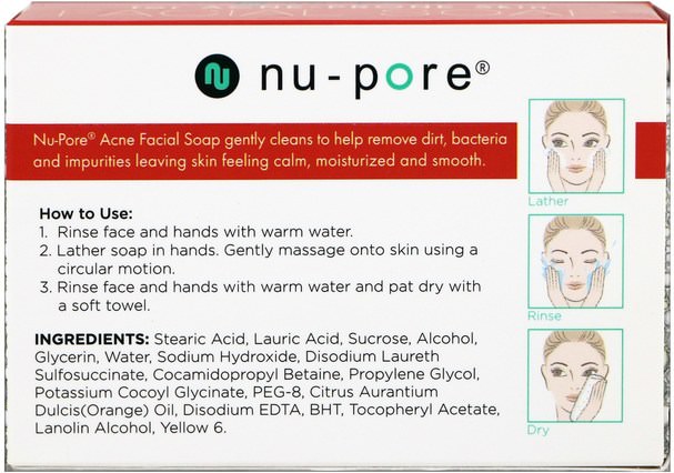 美容，粉刺外用產品 - Nu-Pore, Facial Soap, for Acne-Prone Skin, 3.5 oz (100 g)