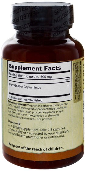 美容，抗衰老 - Dragon Herbs, Goat Placenta, 500 mg, 60 Capsules