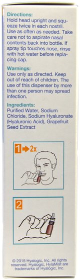 美容，抗衰老，透明質酸 - Hyalogic HylaMist HA Nasal Spray, 2 oz (58 ml)