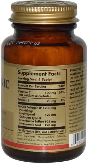 美容，抗衰老，透明質酸 - Solgar, Hyaluronic Acid, 120 mg, 30 Tablets
